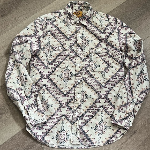 Stapleford Workwear Men S/M Shirt Aztec Southwestern LS ButtonDown Cotton Cowboy - Picture 1 of 11